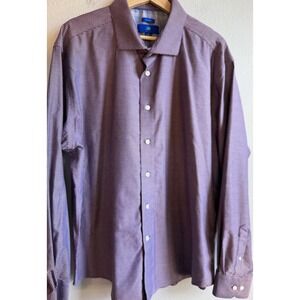 Egara Men's 2XL Big & Tall Red/White Check Cotton Non-Iron Dress‎ Shirt